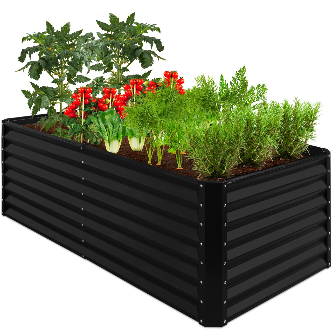 Best Choice Products 6x3x2ft Outdoor Metal Raised Garden Bed, Planter Box for Vegetables, Flowers, Herbs
